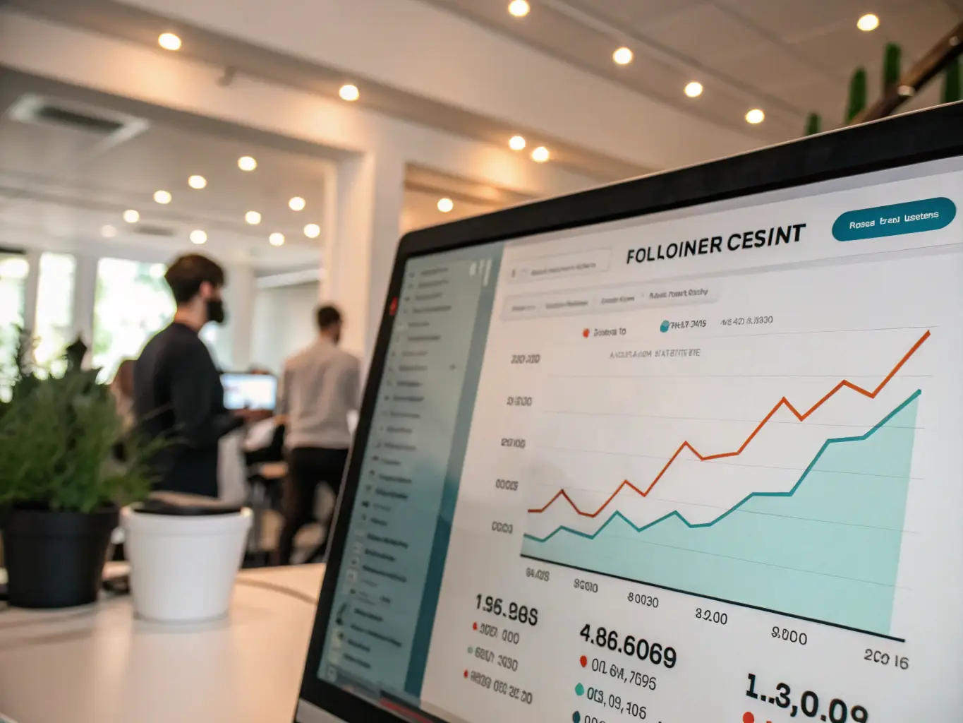 A vibrant image showcasing a graph trending upwards, symbolizing growth, with Instagram icons subtly integrated into the background. The image should convey a sense of progress and achievement.